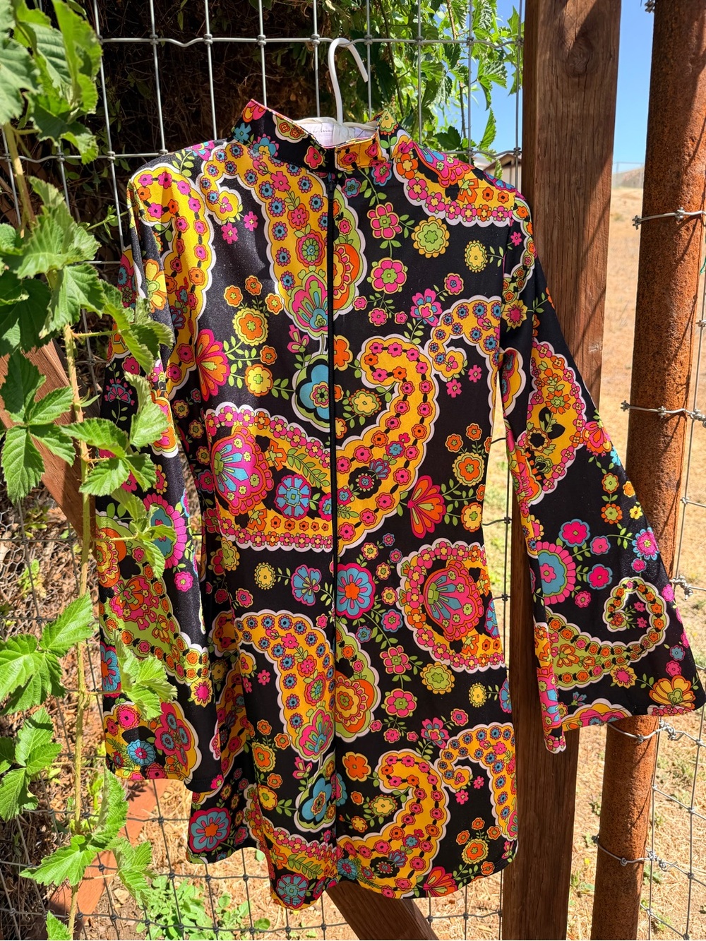 Groovy Floral Paisley Jacket - Bright Multicolor bell sleeves